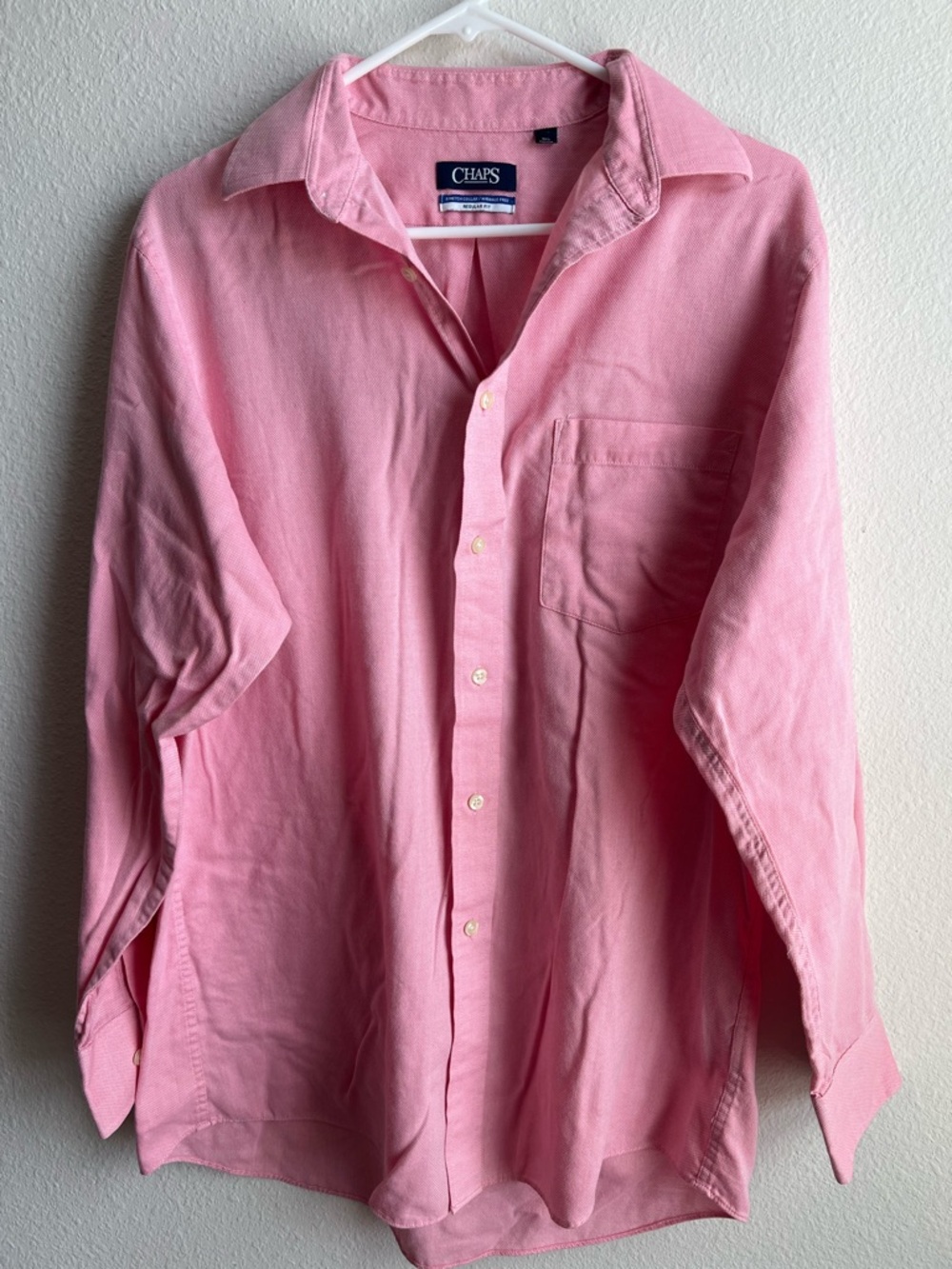Chaps Men’s Pink Long-Sleeve Button-Down Shirt